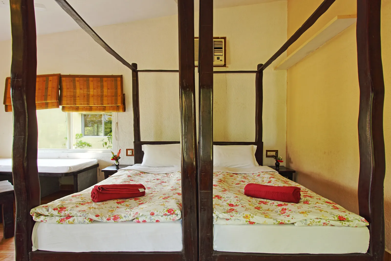 A deluxe twin room with garden views at Gir Birding Lodge